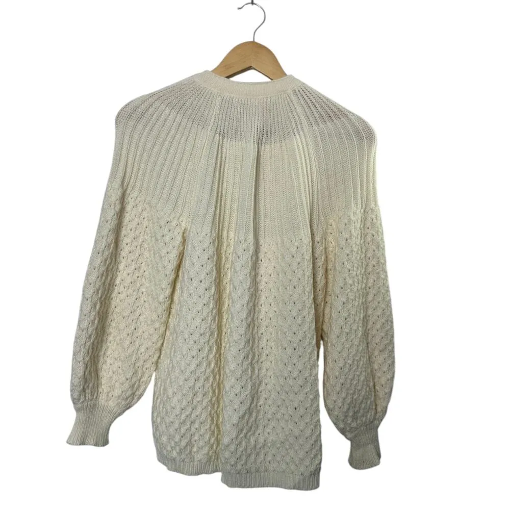 Vintage Acrylic Fibre 100% VIRGIN Soft Knit Open Tie Cardigan Sweater Romania - Image 6