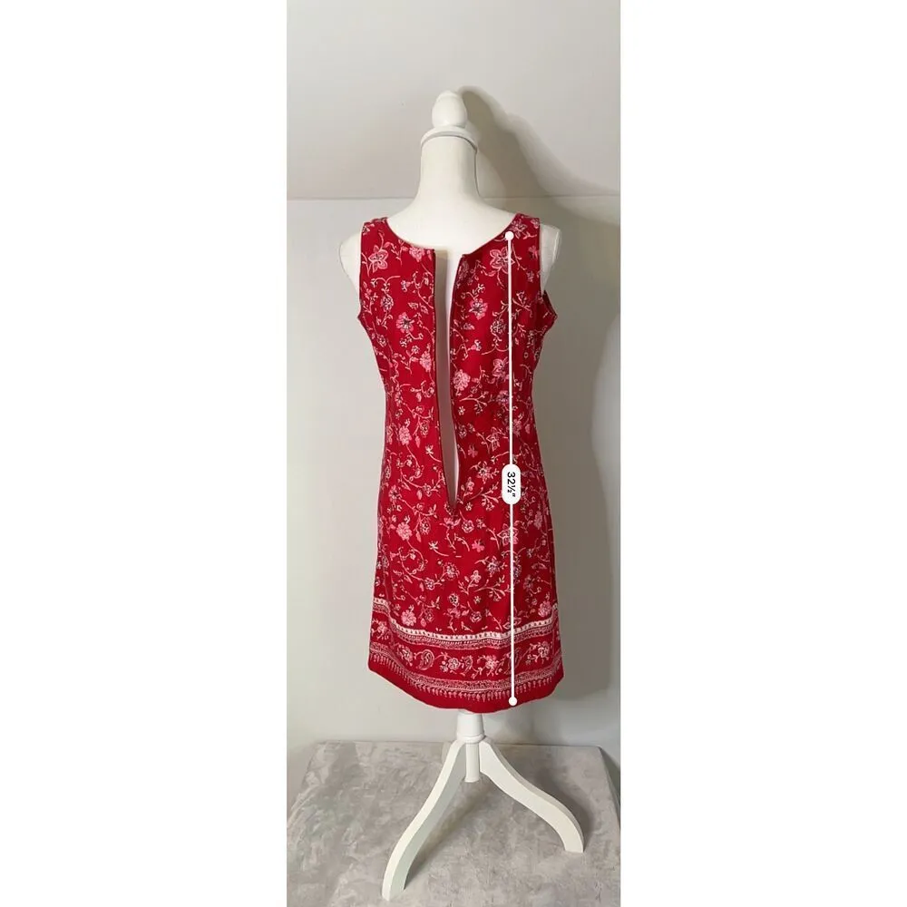 Women’s Floral Sheath Red Handkerchief Midi Dress 6 - Image 6