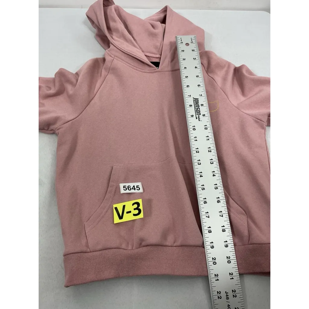 Womans Kittenish Long Sleeve Cropped Hoodie Small Pink Pockets - Image 7