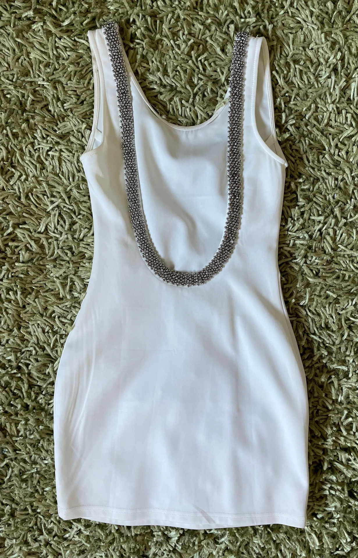 Scoop Back Embroidered Bodycon Dress - Image 2