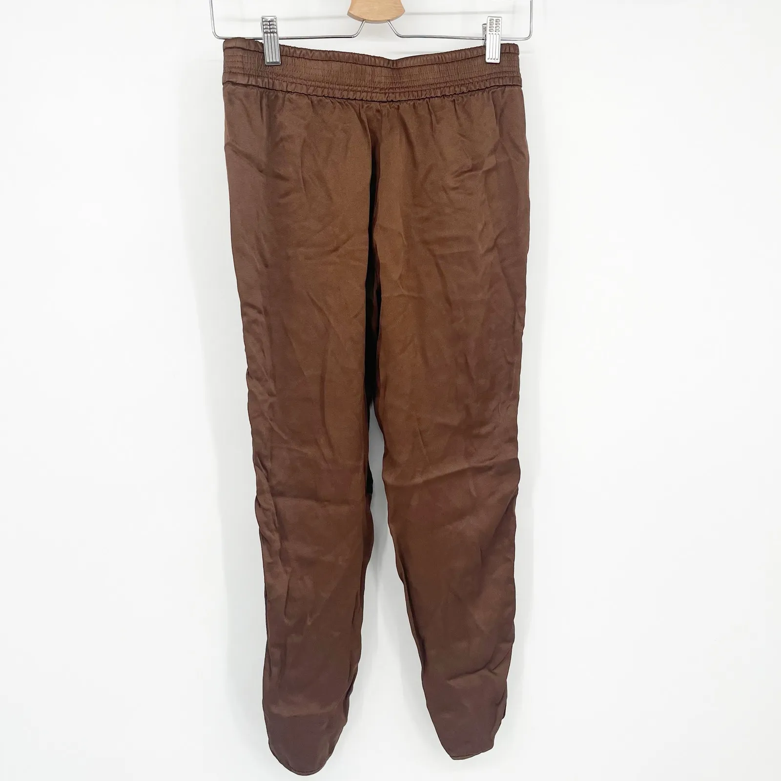 Zara Womens Satin Slinky Pull On High Rise Elastic Waist Jogger‎ Pants Size S - Image 7