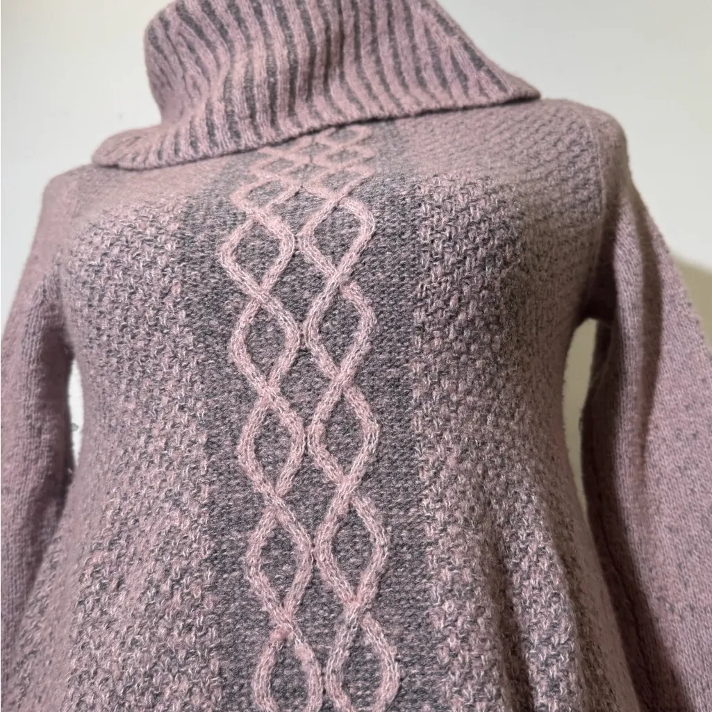 Kaisely Pink and Gray Cowl Neck Sweater - Image 3