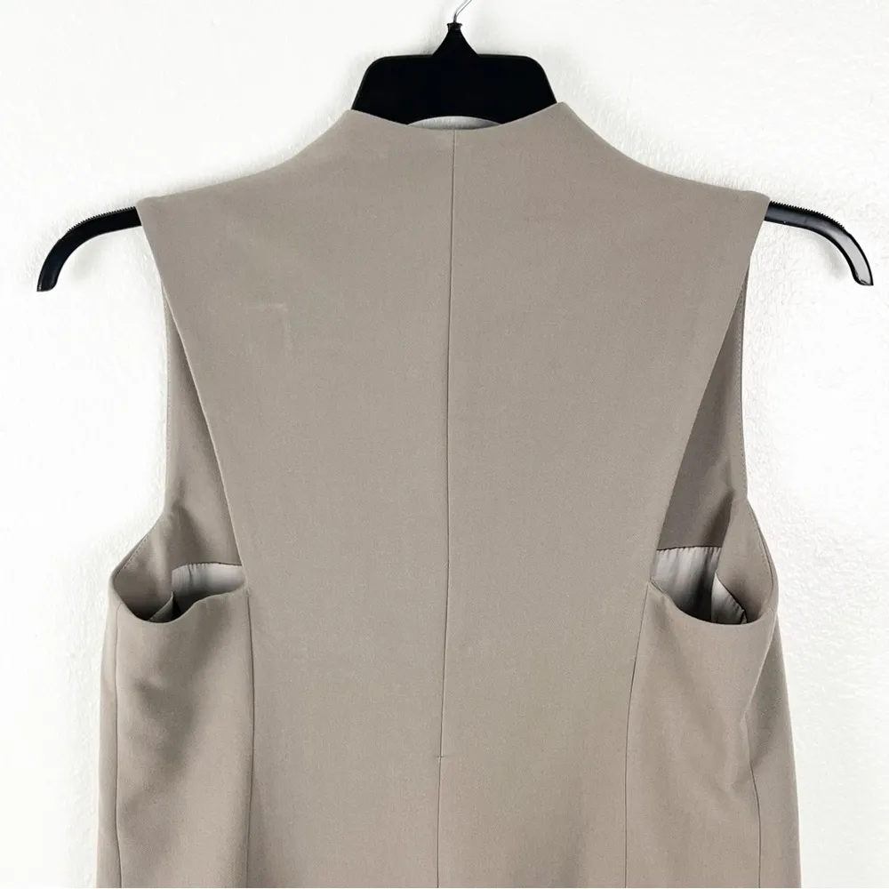 LOTUS EATERS Invincibelle Tan Button Down Hi Low Vest Made In Greece, Size Small - Image 10