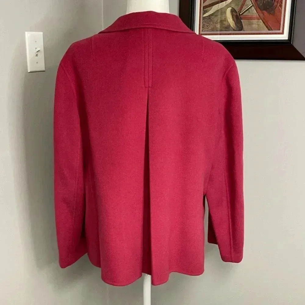 Talbots Pinkish Red Womens Size 16 100% Wool Jacket Cardigan Blazer Vintage - Image 3