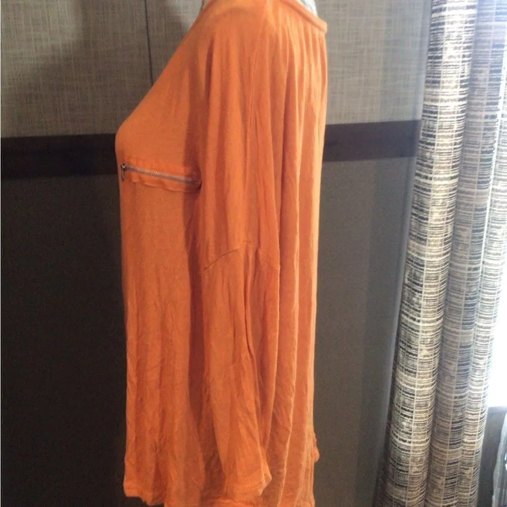 Splash Orange Long Sleeve Blouse 3X - Image 4
