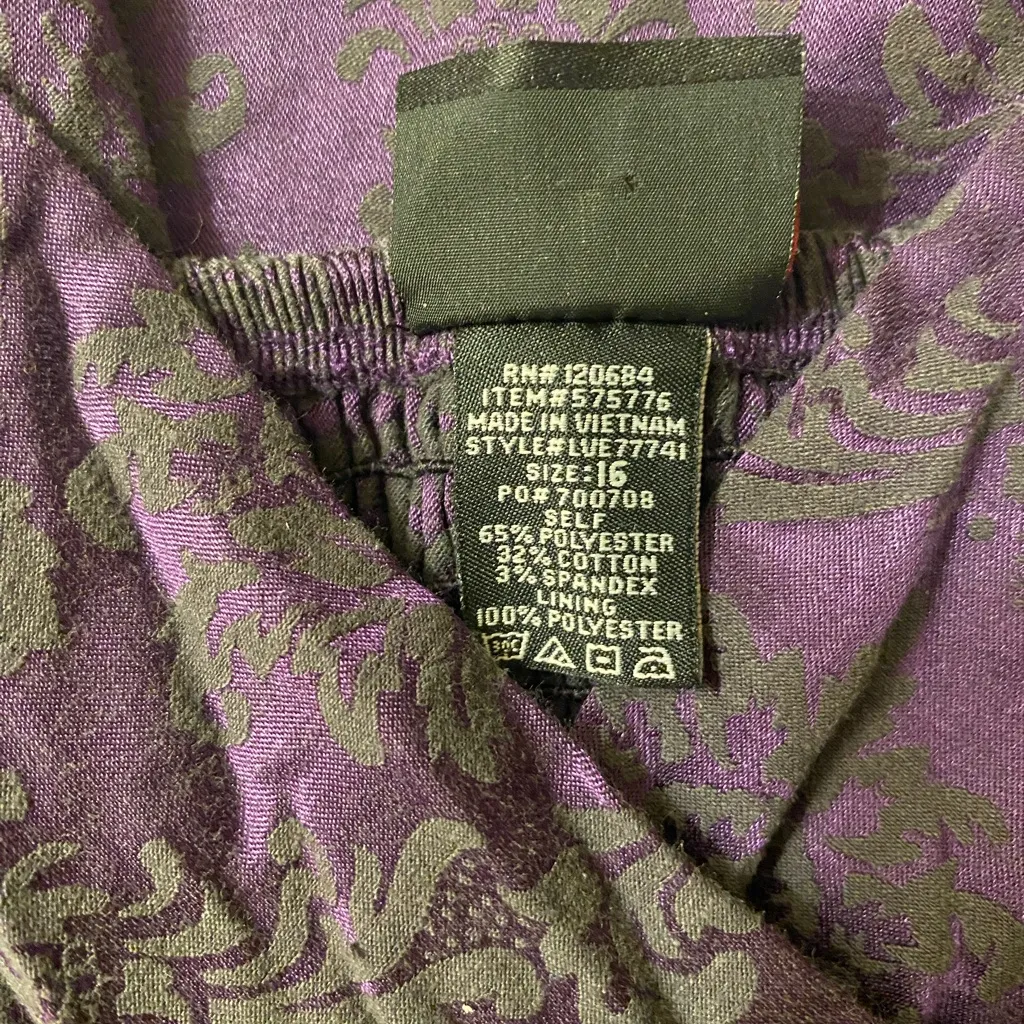 Torrid Y2K Vintage Plus Size Empire Waist Damask Blk/Prpl Whimsigoth Dress - Image 7