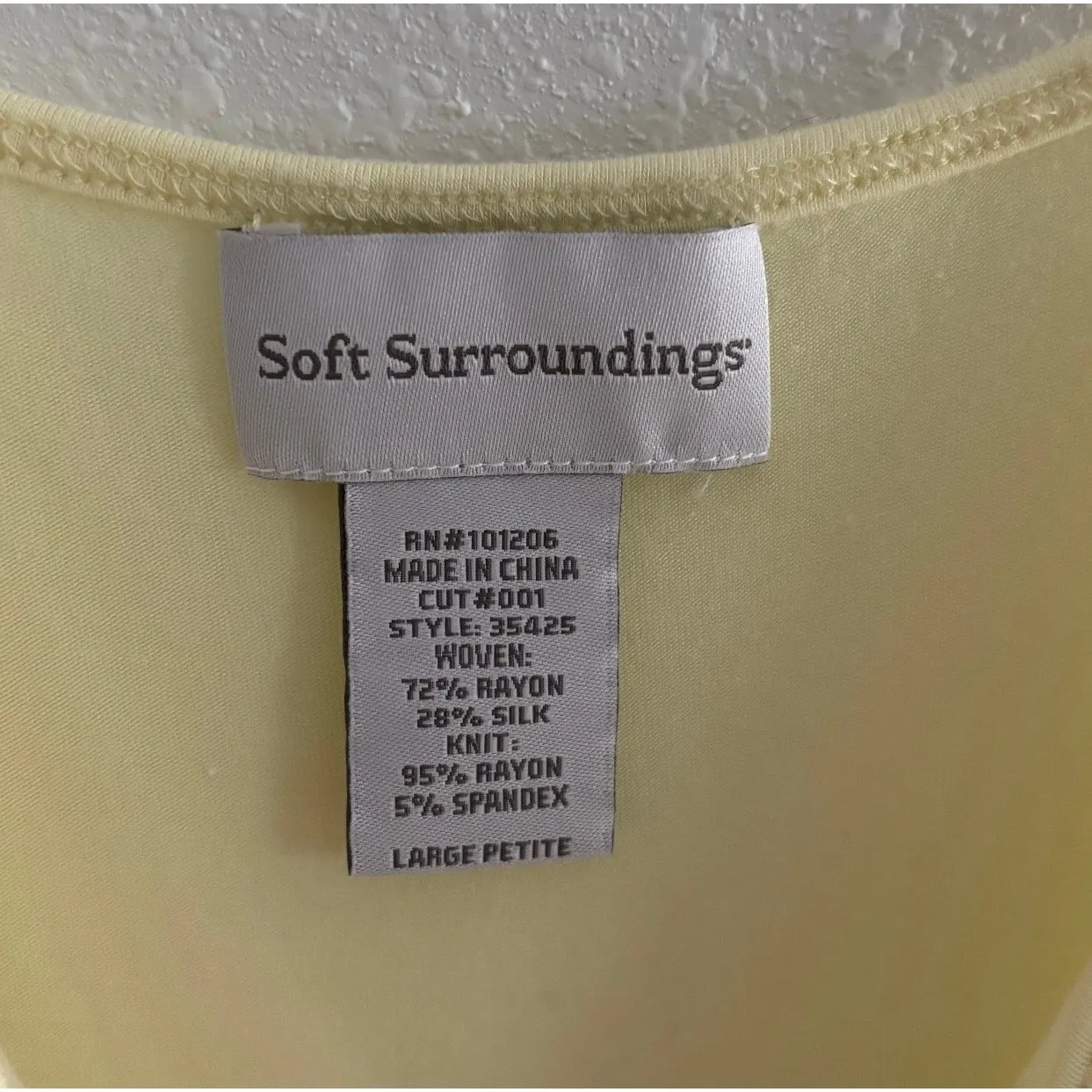 Vintage Tank Top Womens PL Soft Yellow Silk Blend Tunic Ruffle Hem Y2K Flowy - Image 3