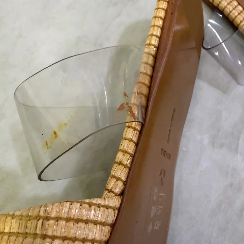 Mercedes Castilllo Raffia Flat Sandal 38.5 Tan Size 8.5 - Image 3