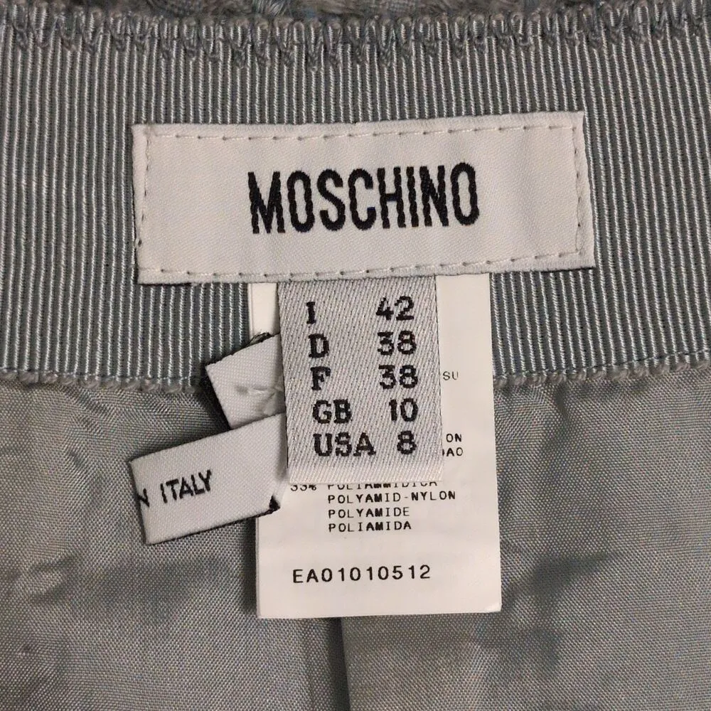 Moschino Black Textured Knee Length Pencil Skirt Office Professional Size 8 - Image 7