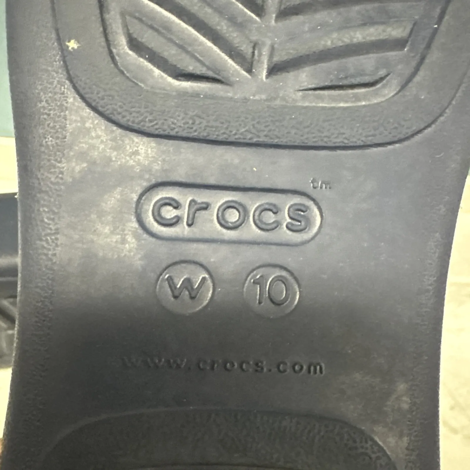 Crocs Sandals‎ Womens 10 Monterey Beaded Wedge Slip On Flip Flop Navy 206851 - Image 8