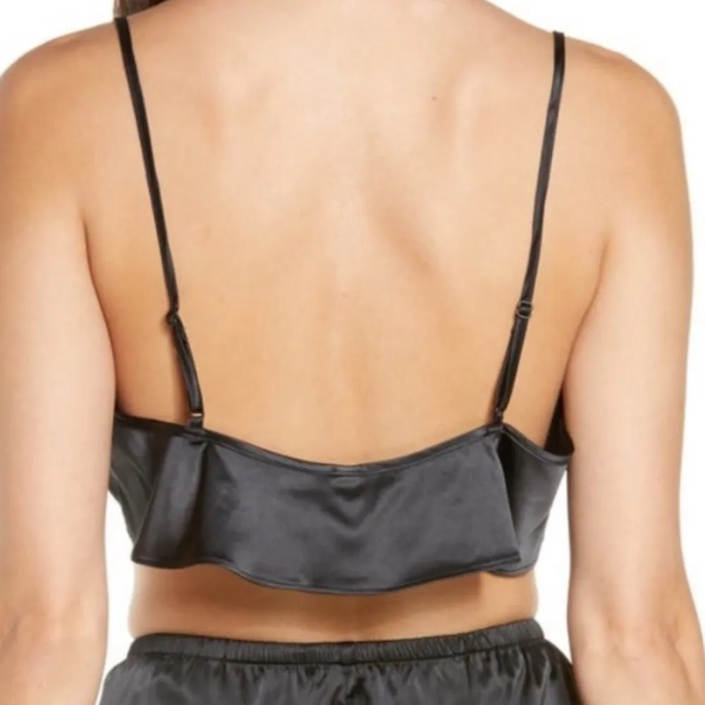 NWOT SKIMS Onyx Black Shine Satin Crop Camisole - Image 2