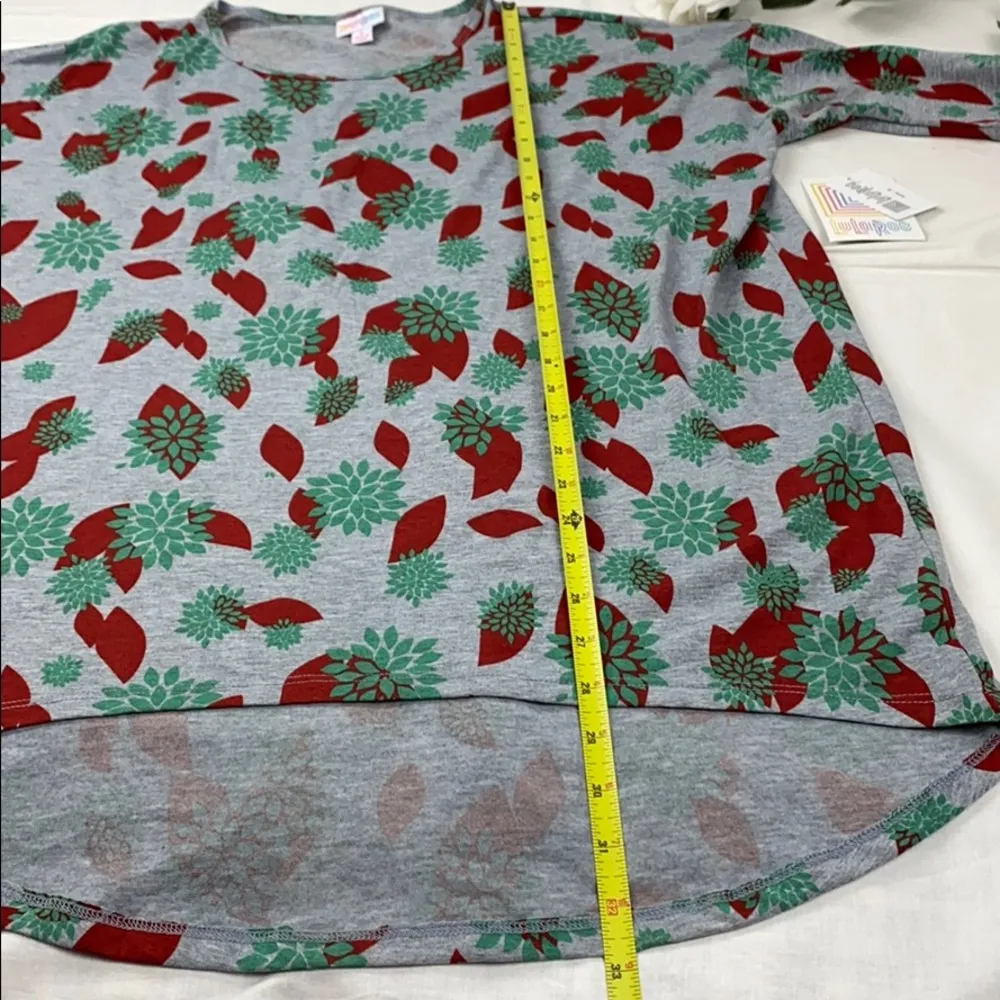 LuLaRoe Irma NWT Size S Gray Green Red - Image 5