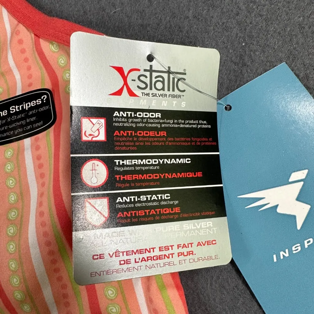 Insport Halter Tank‎ Top Womens Medium F518 Coral Striped Print Halter Pullover Orange - Image 5