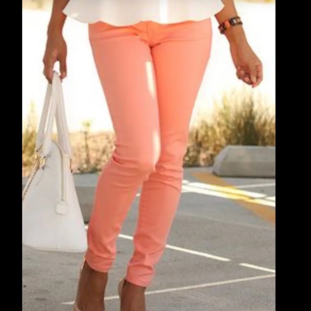 PAIGE Citrus Peach Peg Super Skinny Jean - Image 6