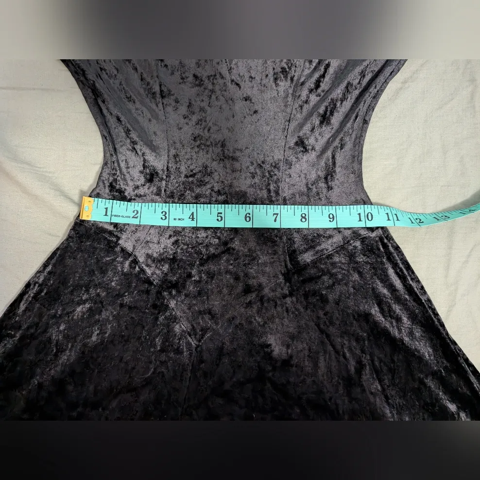 Vintage Tadashi Shoji Velvet/Mesh Evening Gown Women's XSmall Black - Image 8