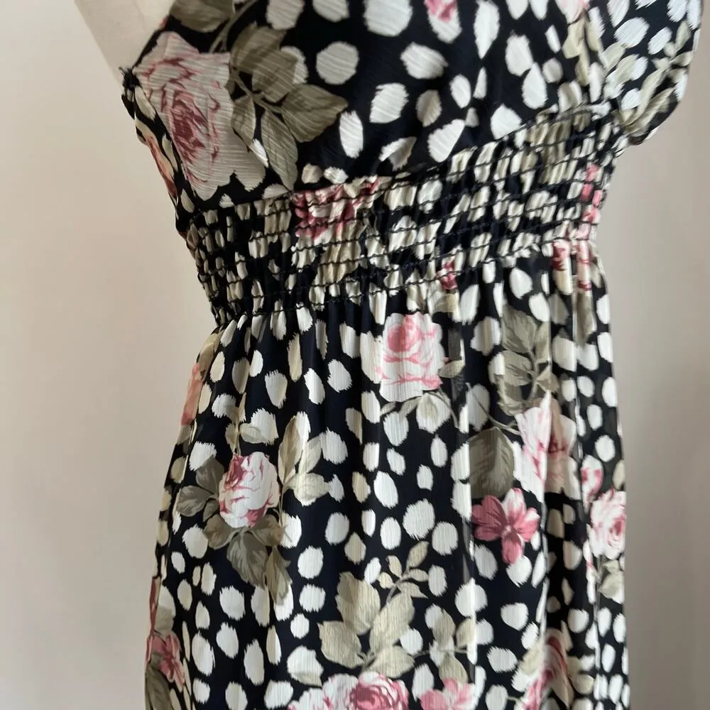 Y2K Papaya Polka Dot Floral Strappy Twee Mini Babydoll Mini Dress Size Small - Image 6