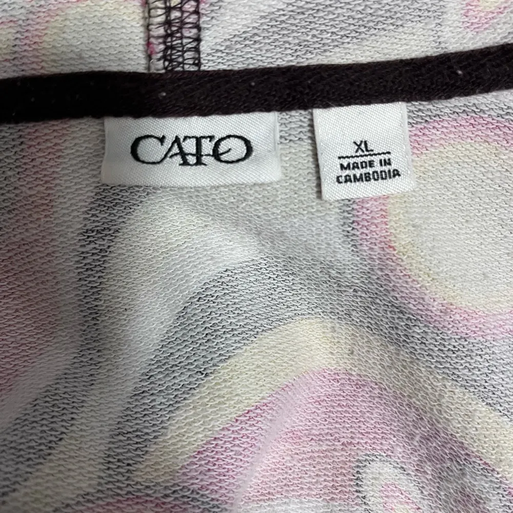 CATO Zip Up Hoodie Lightweight Sweatshirt Y2K Swirl Women’s Sz XL Vintage GUC - Image 4