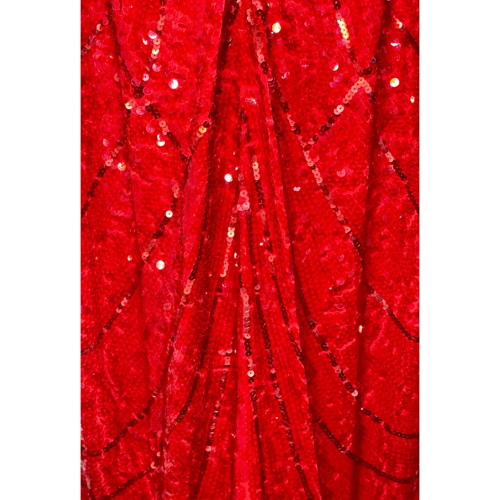 NWT Mandalay Red Sequin High Low Maxi Mermaid Gown Evening Formal Dress Womens 8 - Image 8