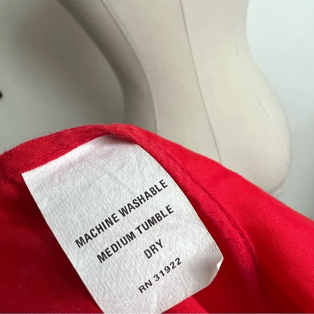 Vintage Zip Up Artist Smock Red Size M - Image 7