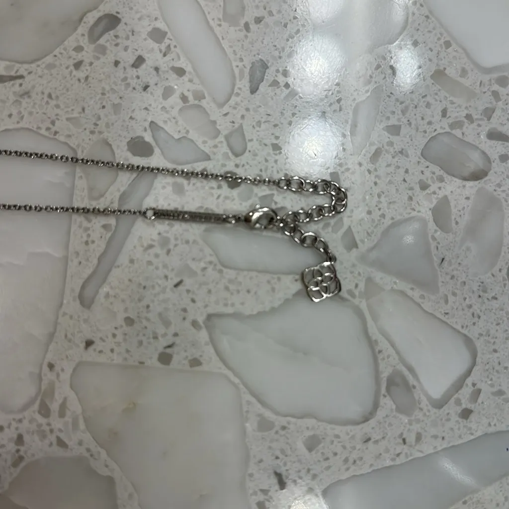 Kendra Scott Elisa silver chain marble pendant necklace One Size - Image 3