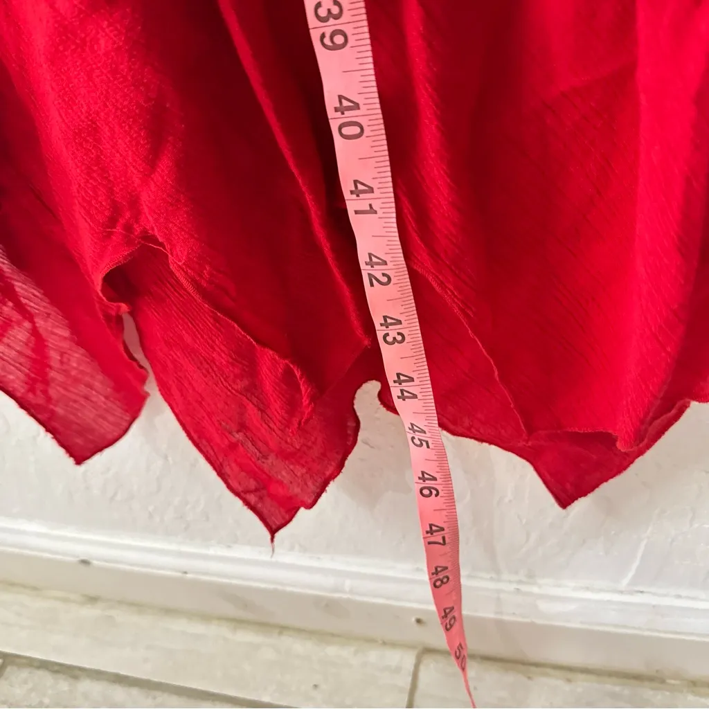 Vintage Newport News Easy Style Whimsy Red Midi Tube Strapless Dress 6 - Image 4