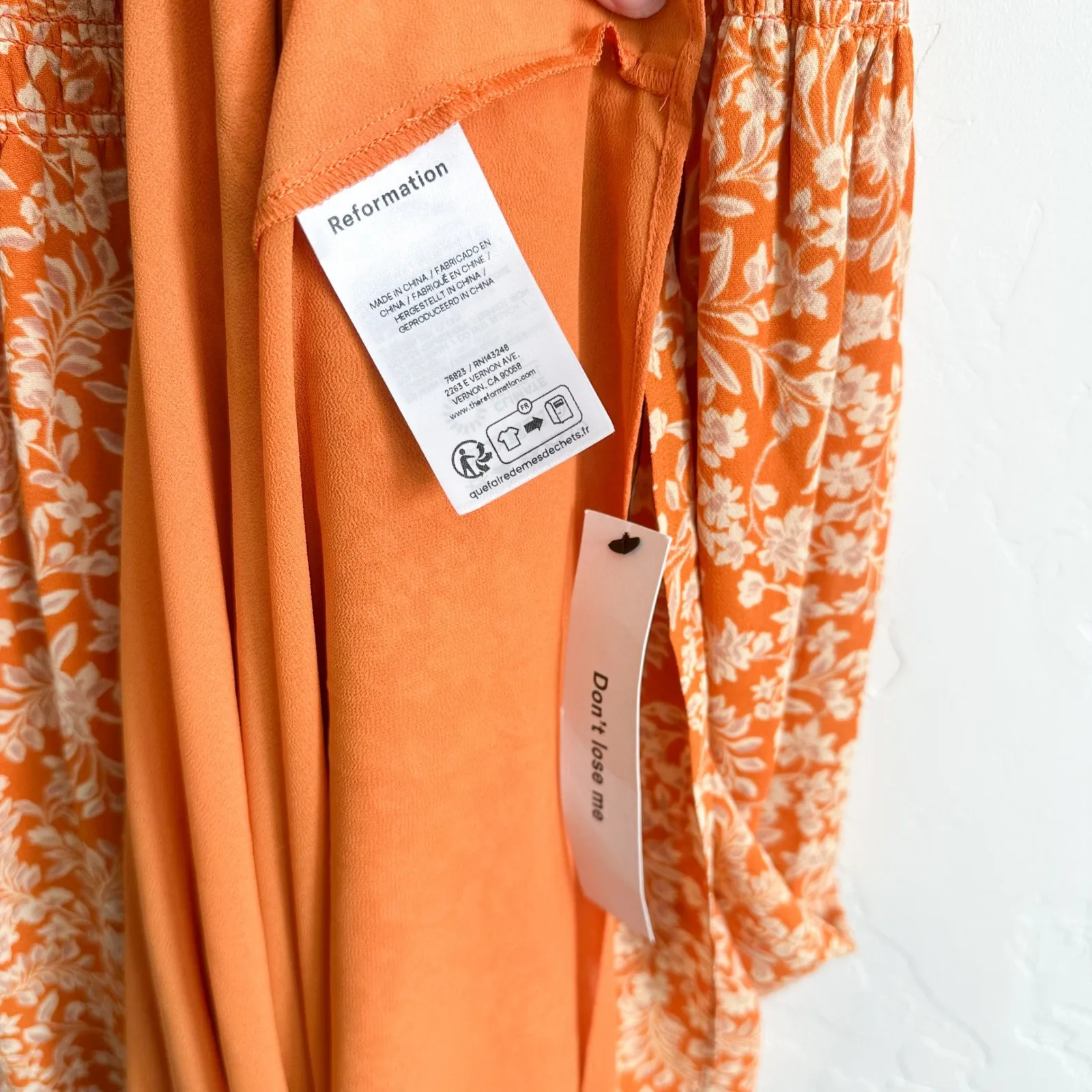Reformation | NWT Rudy Strapless Smocked Floral Maxi Dress‎ in Adelina Orange - Image 7