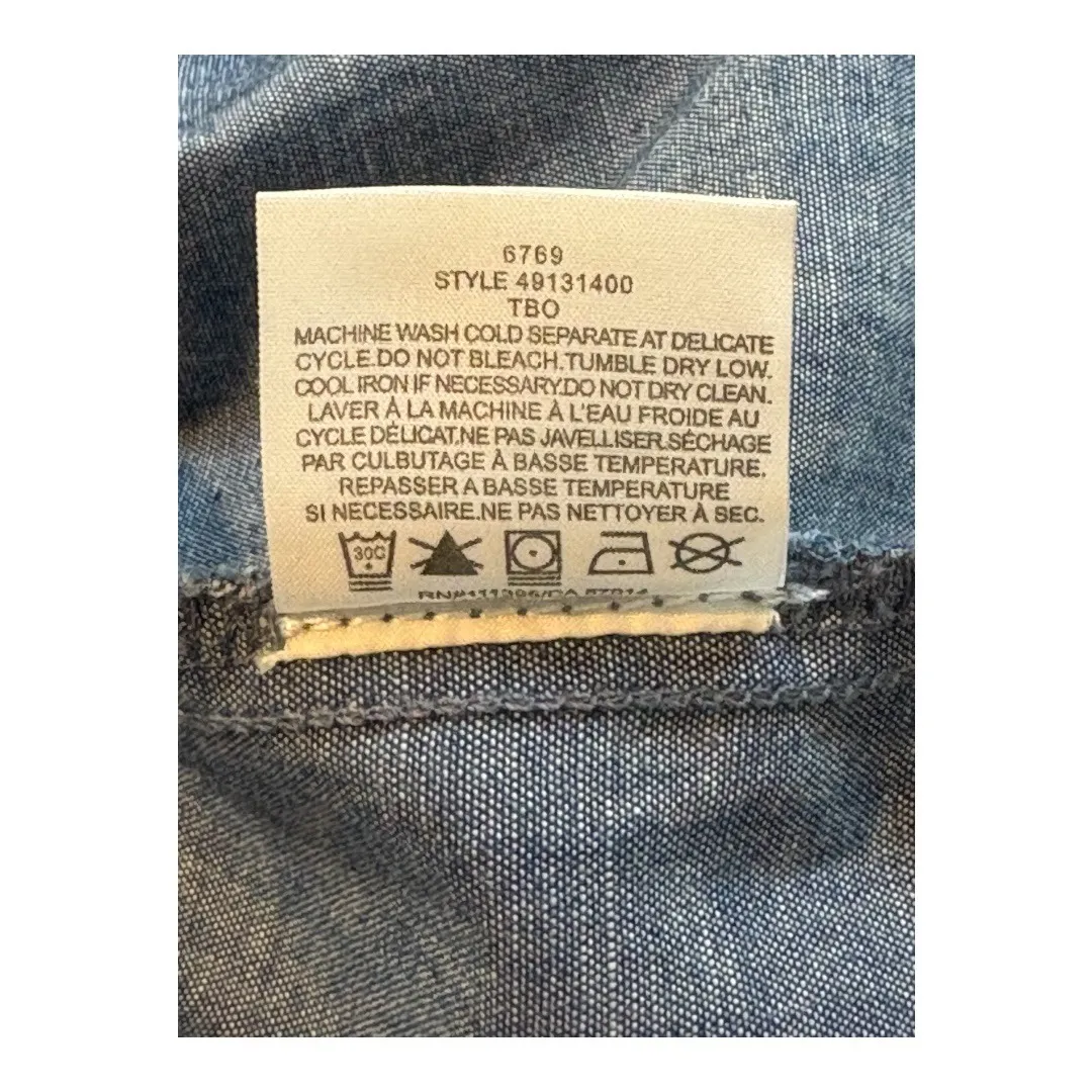 Tory Burch Cora Chambray Shirt Dress Stonewash Belted Long Sleeve‎ Blue Size 2 - Image 11