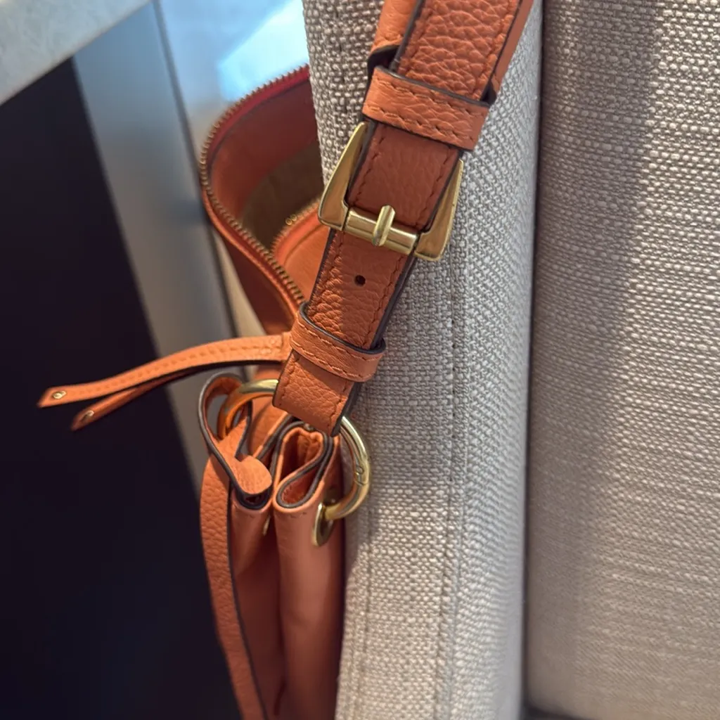 LODIS leather shoulder/hobo bag Orange - Image 8