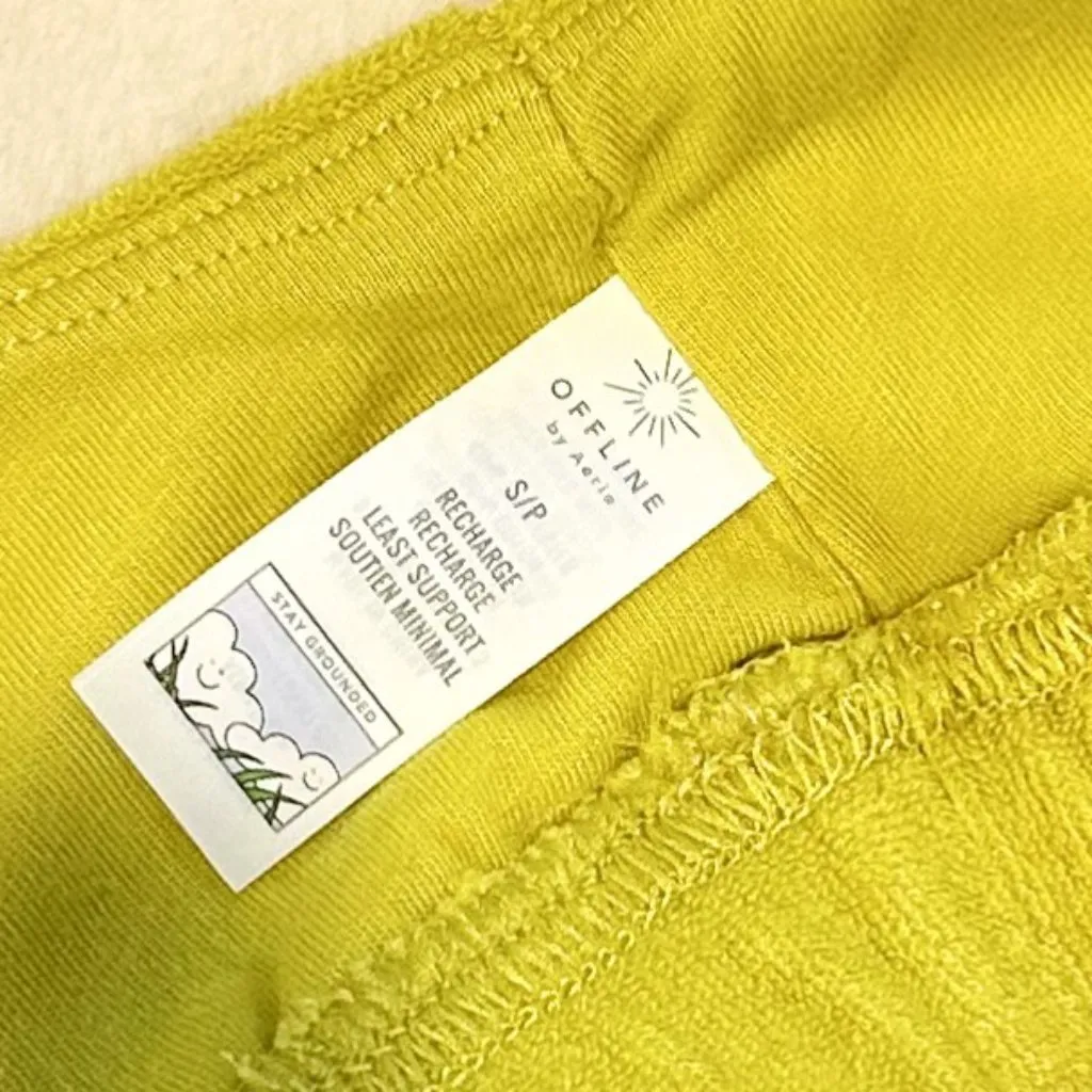 NWT Offline by Aerie Yellow Summer Light Terry Sports Bra - Size: Small - Image 3