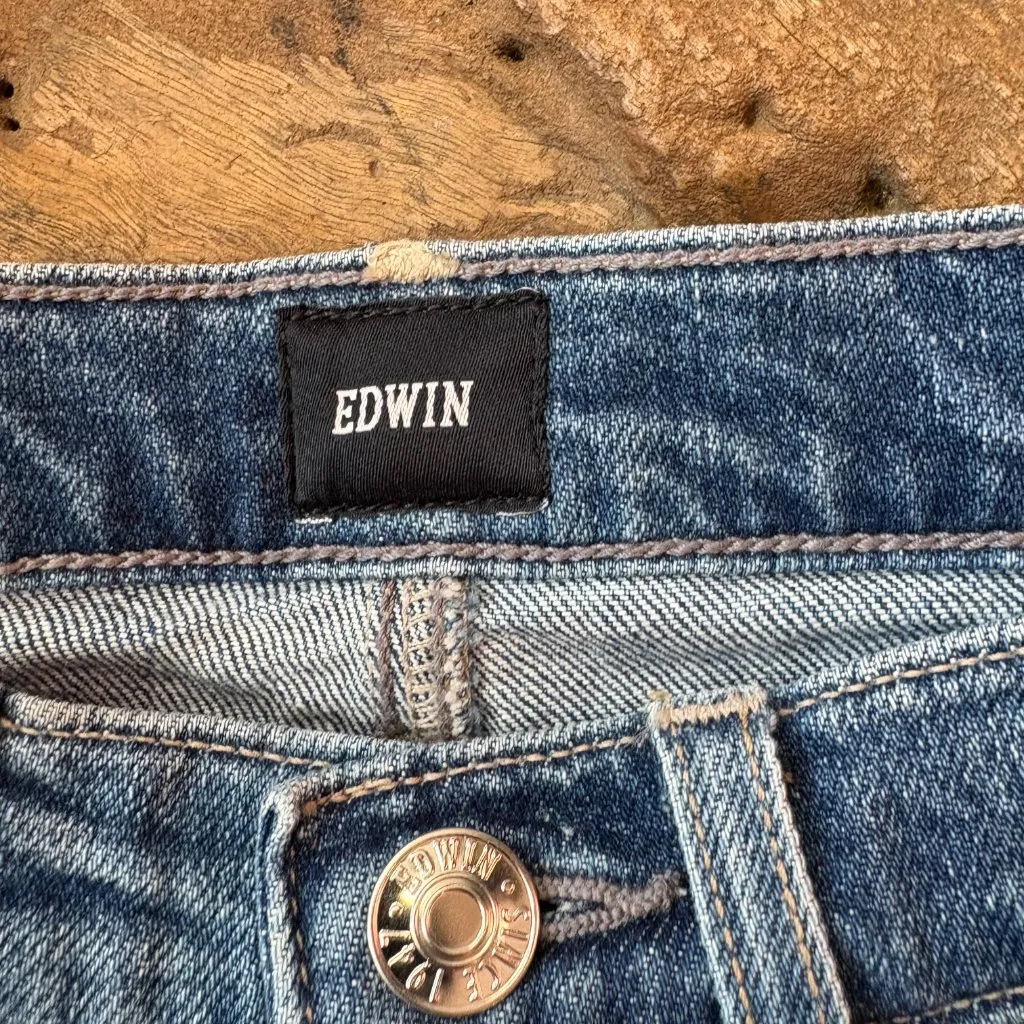 Edwin Hana blue jeans slim straight leg organic cotton/elastane women's 26 NWT - Image 3