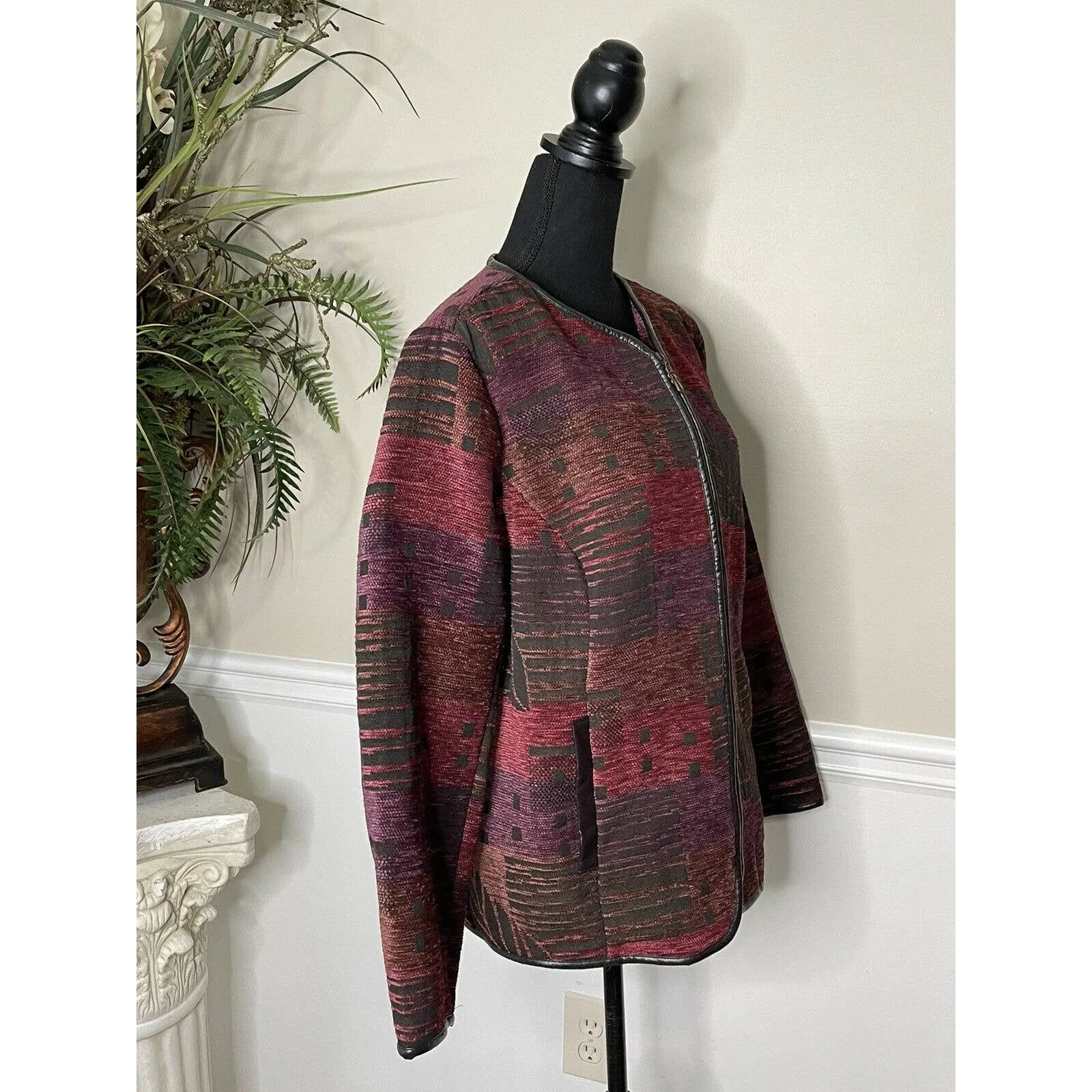 CJ Banks By Christopher & Banks Multicolored Jacket Size 1X - Image 4