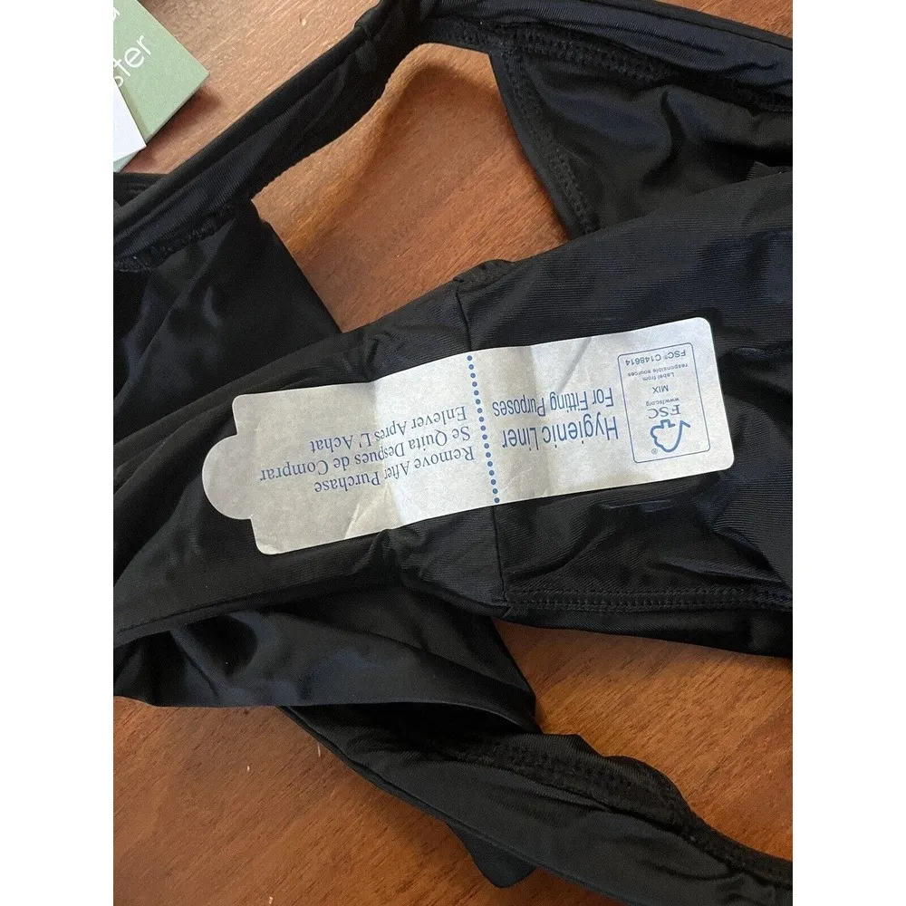 NWT Andie Swim Black Newport Bandeau Top Caicos Bottom Bikini Set XL - Image 7