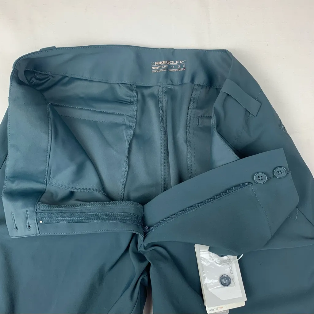 Nike Golf women's size 14 Teal Pants UV protection drifit sporty athletic new - Image 7