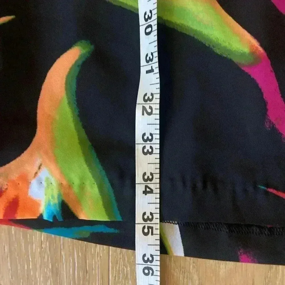 Worthington Tropical‎ Dress Size 6 Black Colorful Halter Cocktail Floral Resort - Image 8