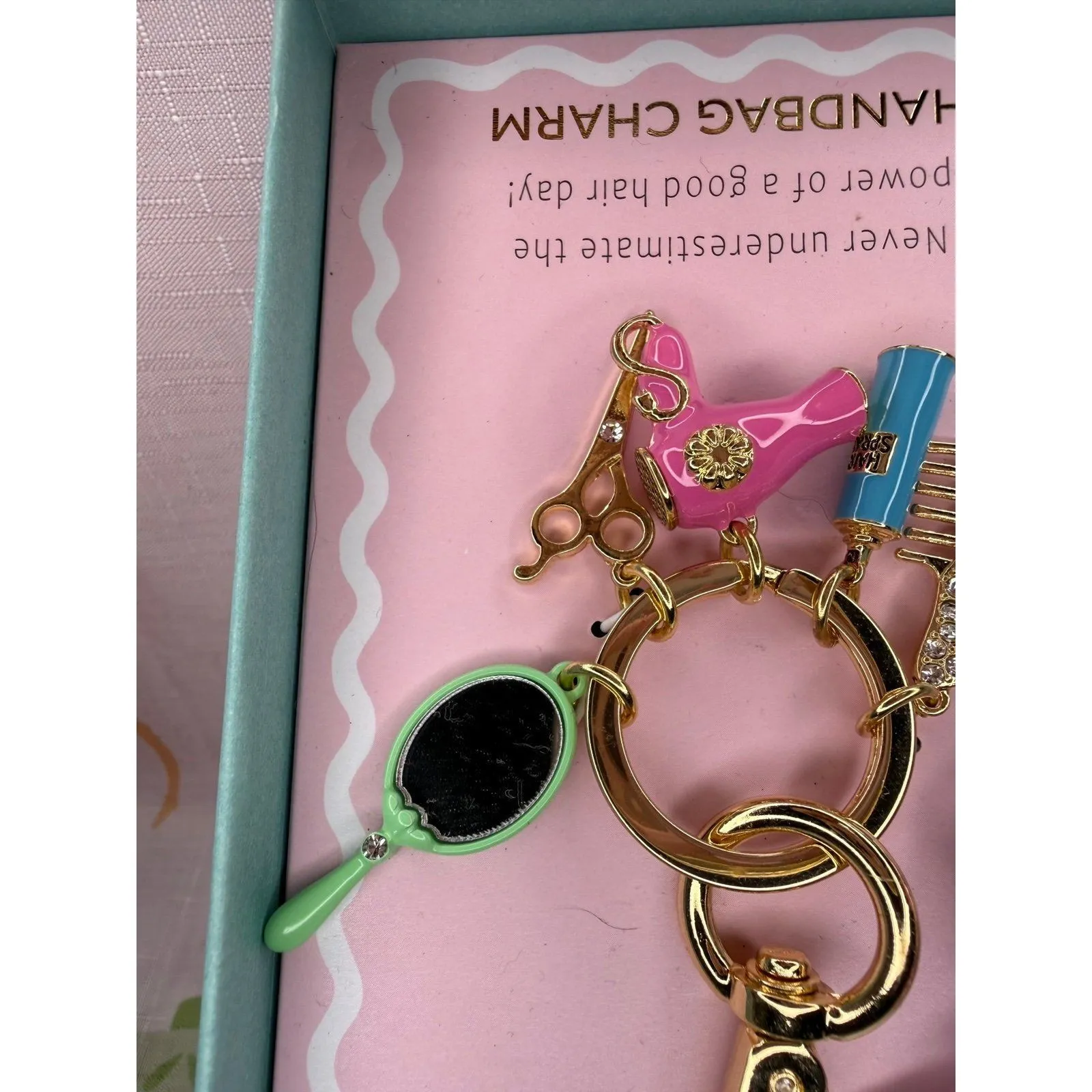 Hairdresser Themed Bag Charm keychain - Image 2