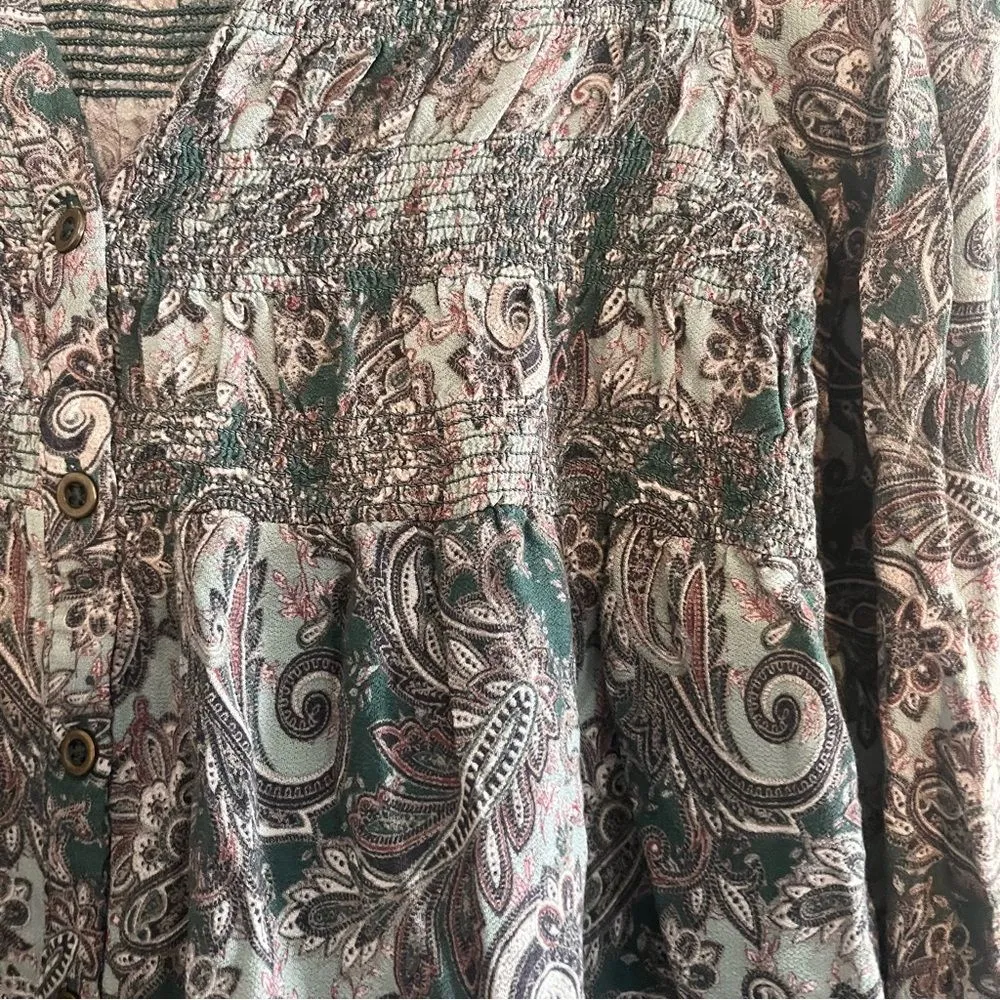 Knox Rose‎ Blue And Purple Paisley Print Top Size Small - Image 4