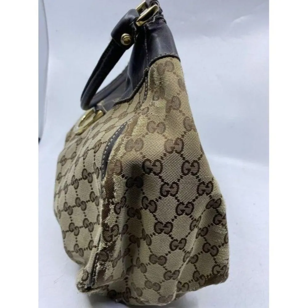 Gucci tote all over logo beige brown jacquard fabr - Image 3