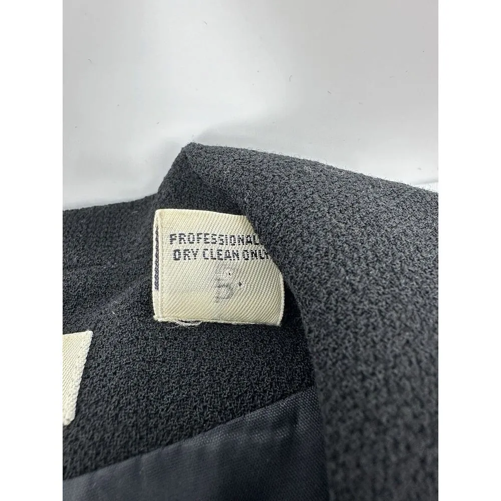 Vtg Ann Taylor LOFT 100% Wool Double Breasted Blazer Jacket Sz 10 Black Academia - Image 10