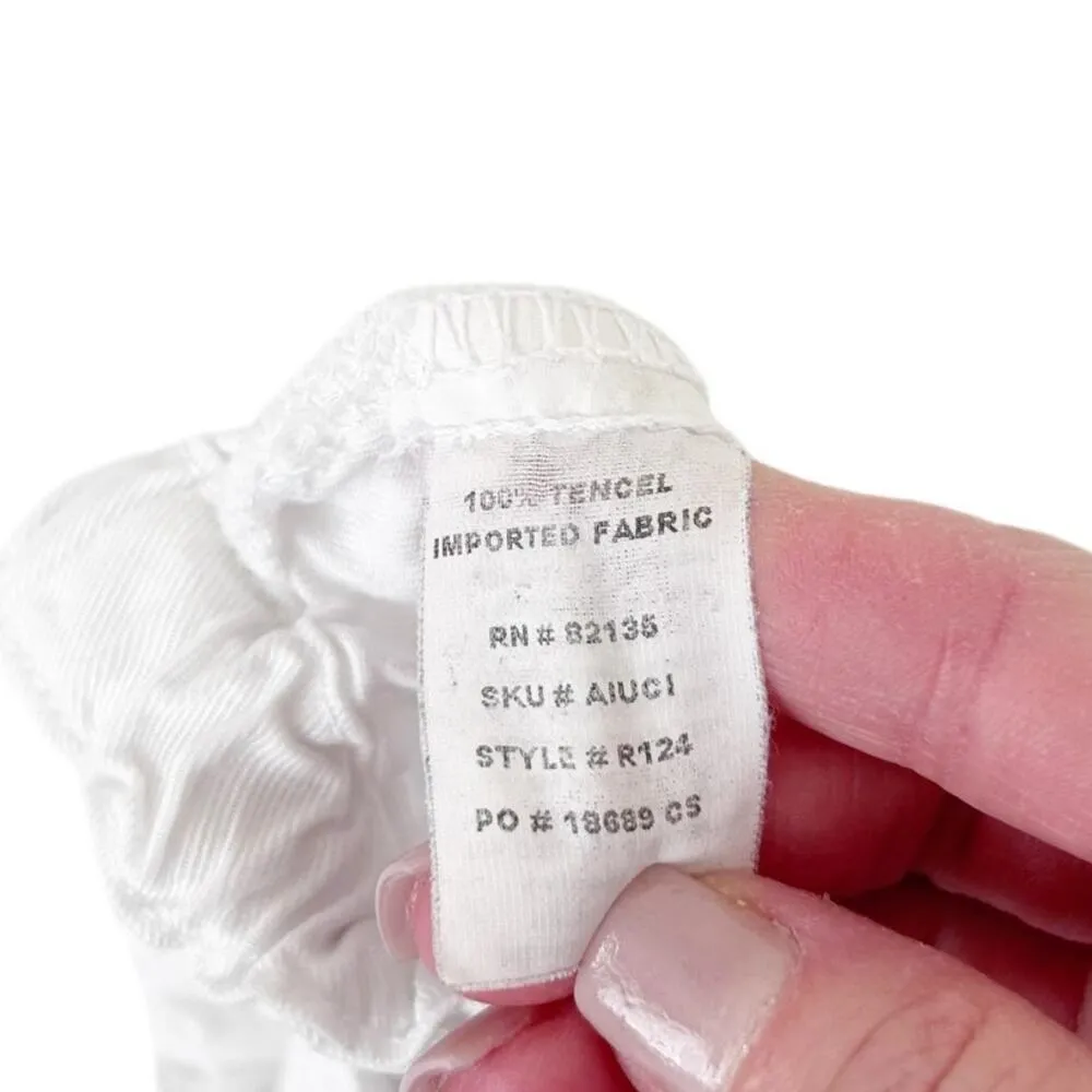 Fresh Produce White Tencel Drawstring Capris Sz M - Image 3