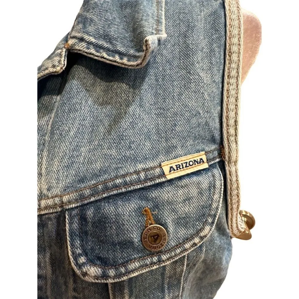 Vintage Arizona Jean Co Women's Denim Vest Blue Sleeveless Size S made in USA - Image 3