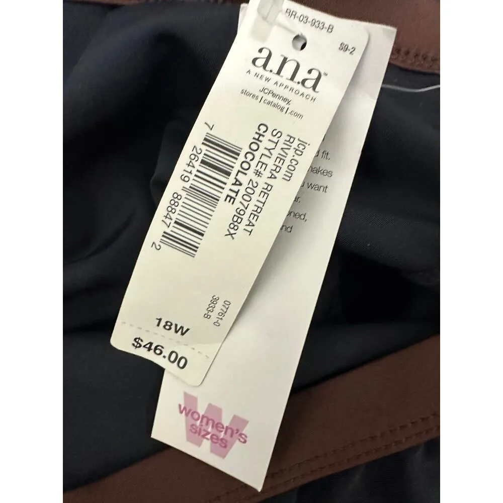 A.N.A Black Brown Swim Skirt Bathing Suit Bottoms Womens Size 18W NWT - Image 6