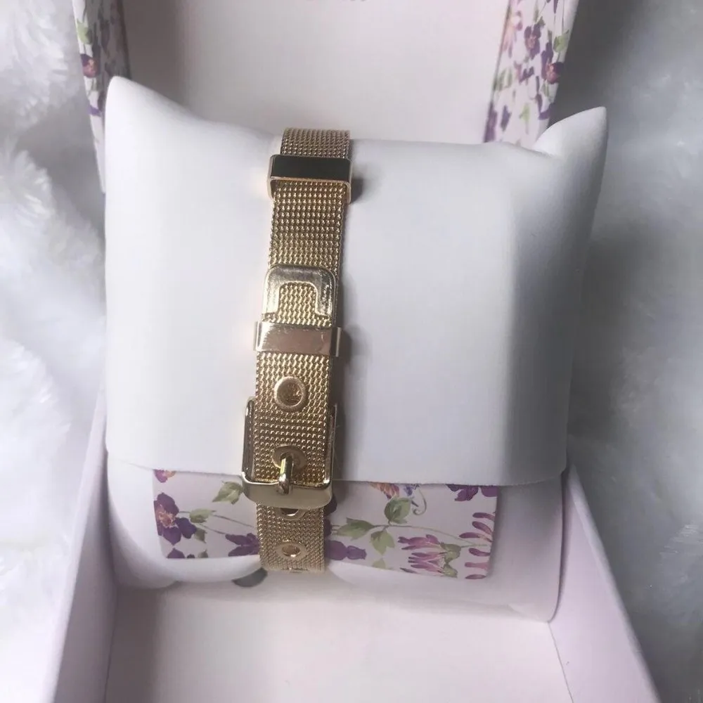 NWT  Mini Gold & Crystal Mesh Bracelet Watch - Image 3