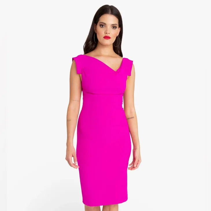 Black Halo Vibrant Pink Jackie Cady Bi-Stretch Dress Party Cocktail Size 4 S - Image 15