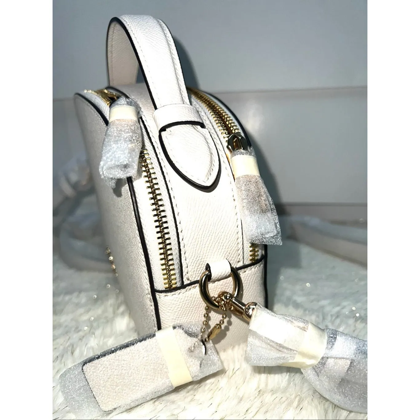 🎁New! Coach Serena Satchel Crossbody handbag In Crossgrain Leather Chalk/White - Image 4