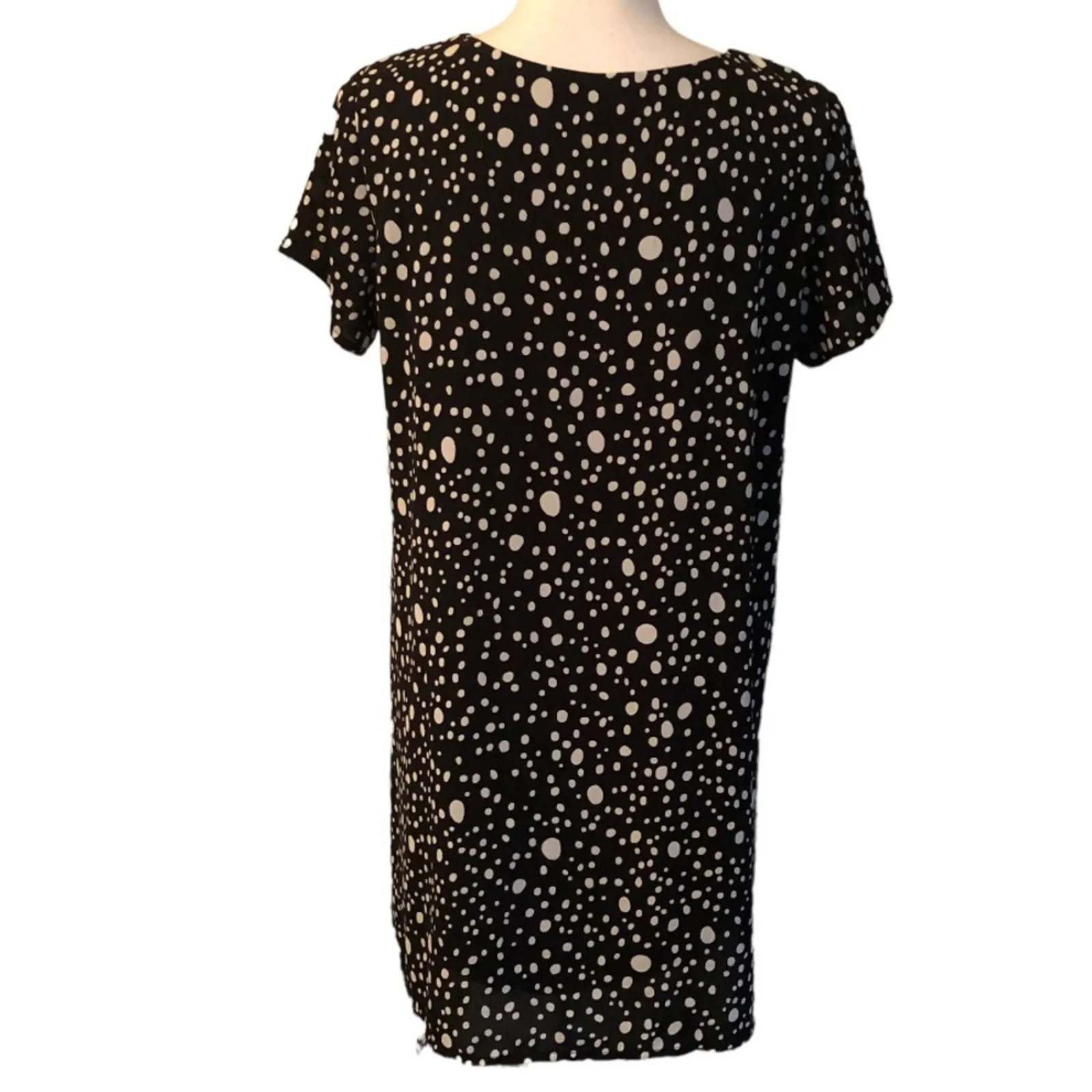 Lulus Size M Medium Polka Dot Mini Shift Dress Black White - Image 3