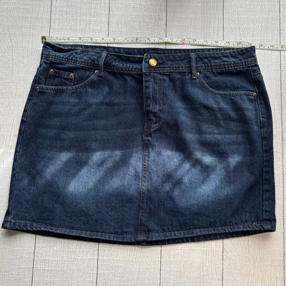 ChouYaTou Denim Mini Skirt Size XL Blue - Image 7