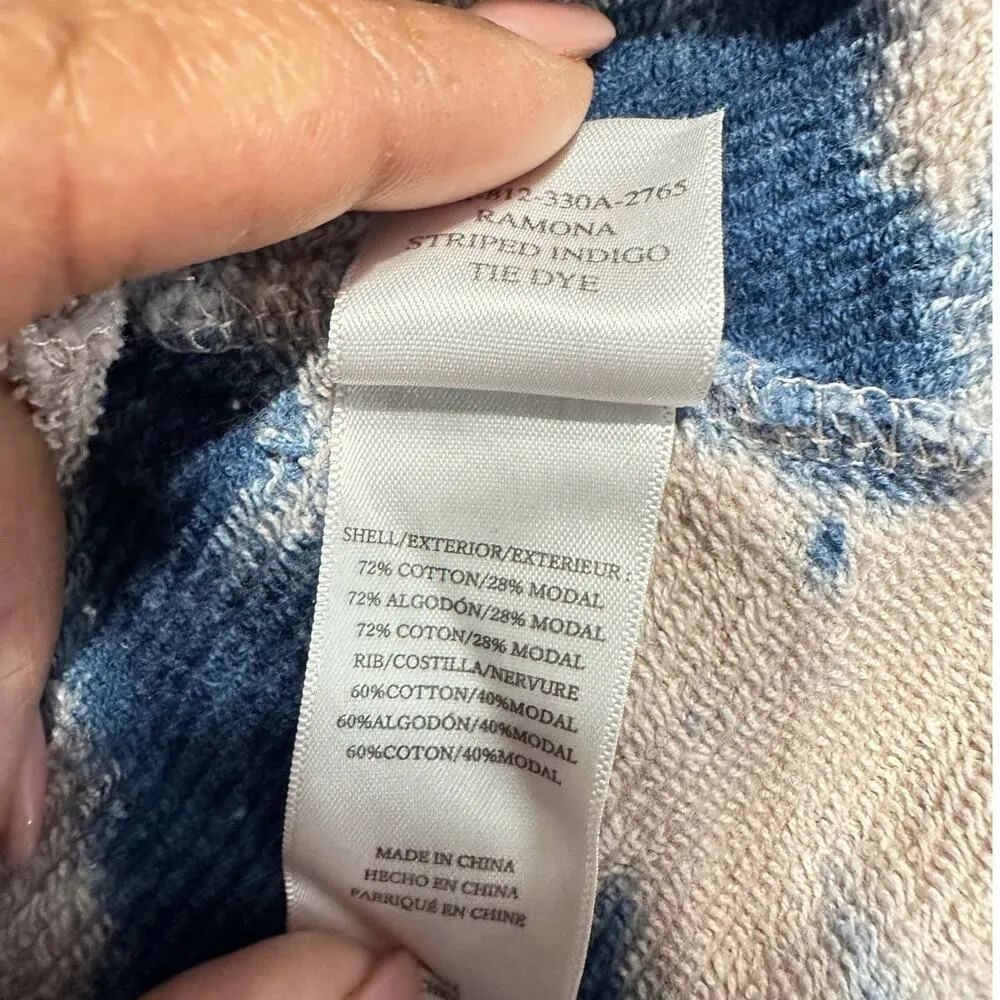 Rails Ramona Pullover Sweater Women's XXS Striped Tie Dye Indigo Long Sleeve - Image 8