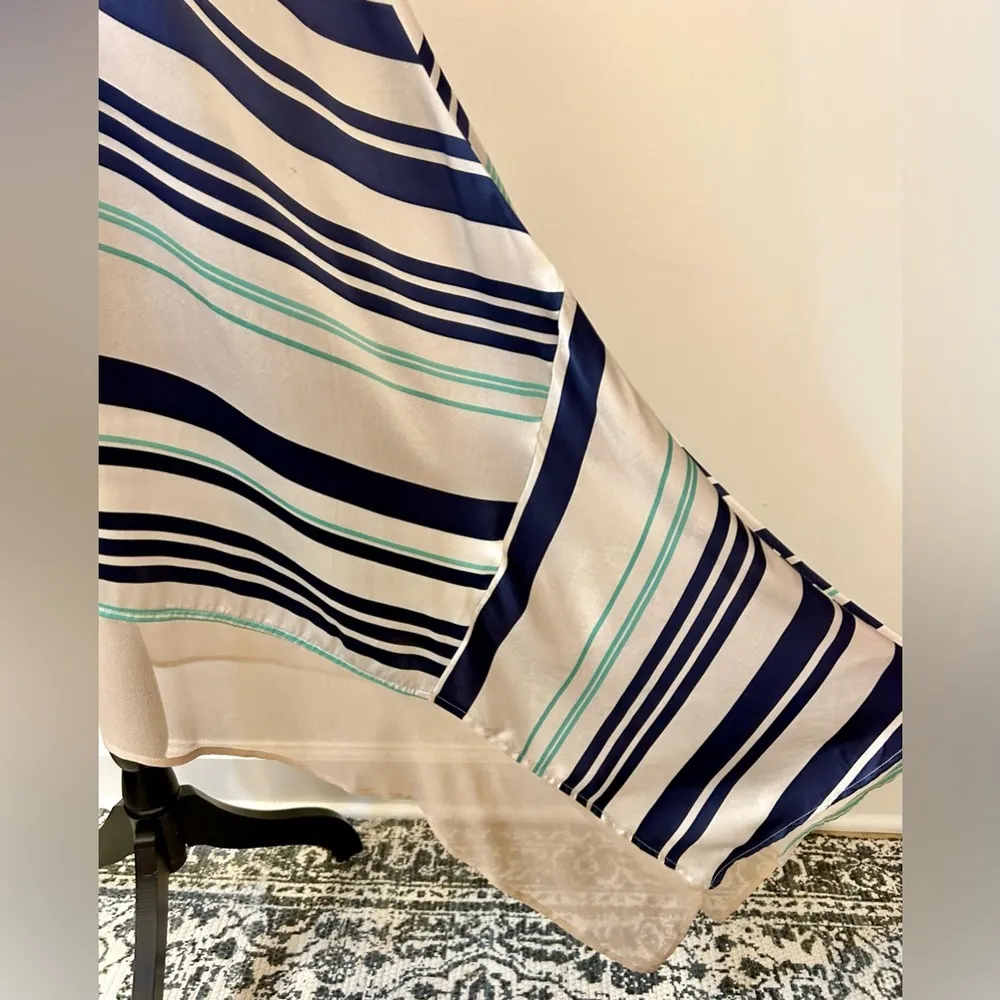 Adrienne Striped Silk Dress Size Medium - Image 8