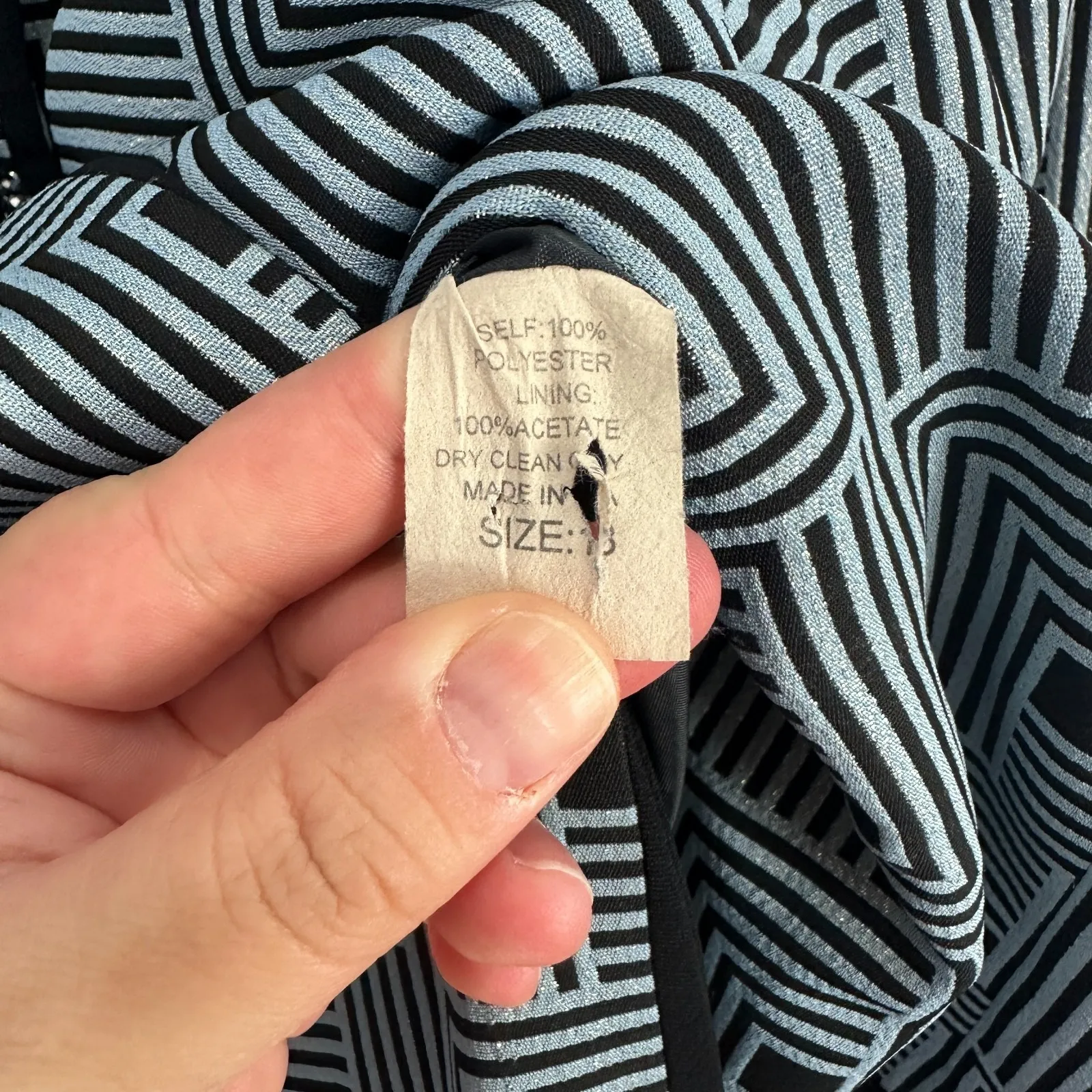 Clara‎ Clara by Vinette Blazer 18 Green Geometric Mod Retro Statement Jacket Art - Image 6