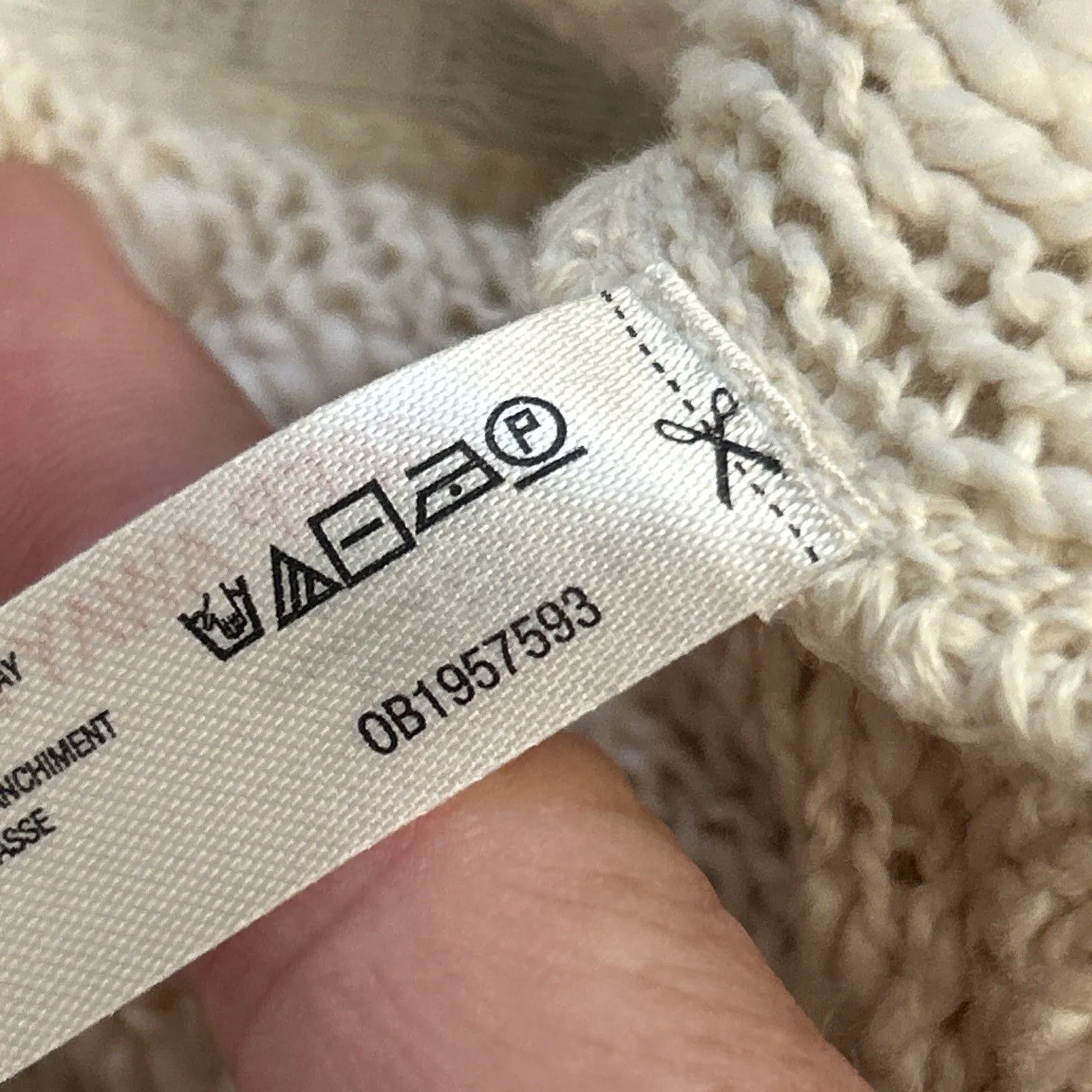 We the Free People Beach Sweater Womens XS Oversized Tunic Pockets Beige White - Image 6